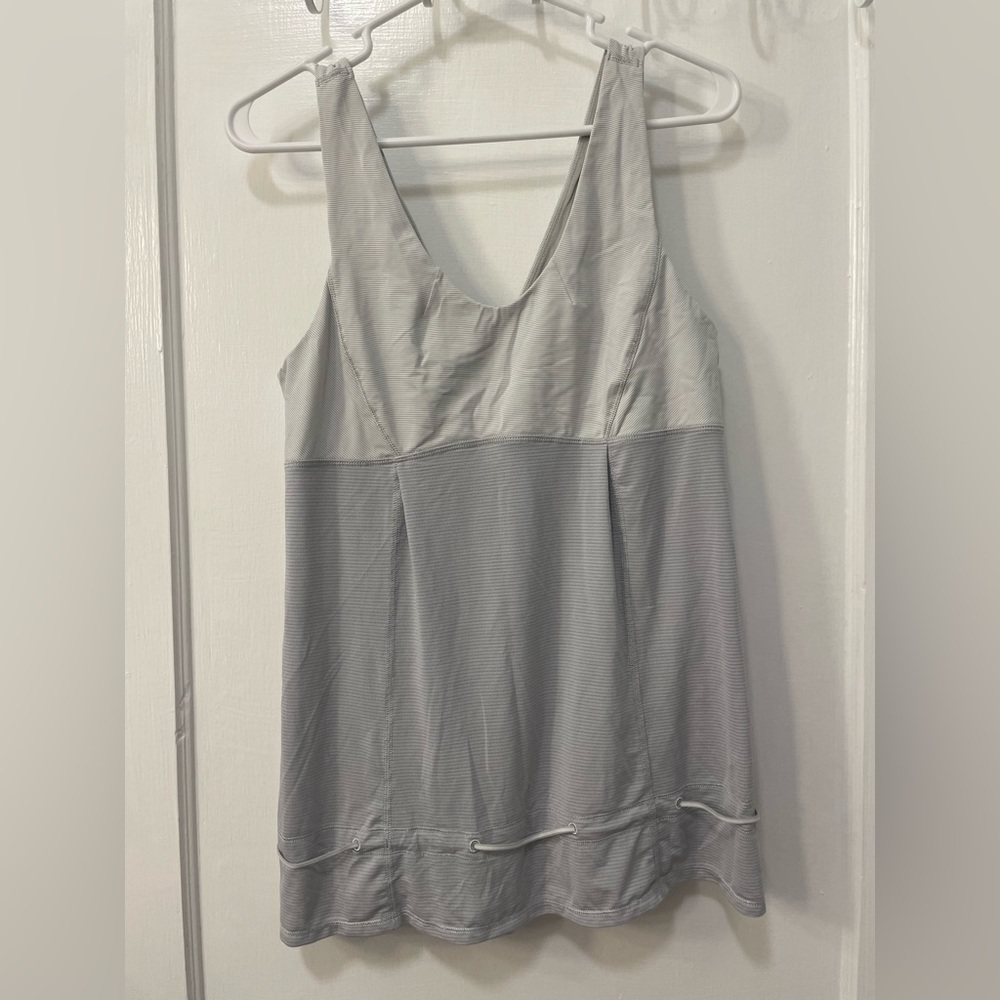 Lululemon Run Tame Me Tank Grey White - Picture 2 of 5